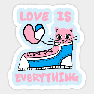 love is everything, lovely cat Sticker